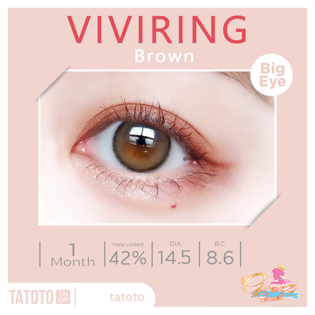 คอนแทคเลนส์สี ใส่สบาย ไม่แสบตา │ อย.ไทย │ ส่งจากไทย │รุ่นviviring brown
