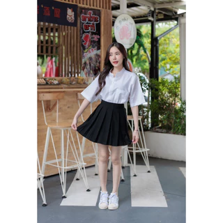 • เสื้อนักศึกษาทรงบอย ▪️เสื้อคอจีน▪️ [ผ้า Oxford] ทรงผู้ชาย Oversize[รอบอก36-50]