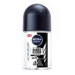 NIVEA DEO MEN BLACK &amp; WHITE INVISIBLE ROLL ON แบล็ค แอนด์ ไวท์ อินวิซิเบิ้ล โรลออน 25 ml