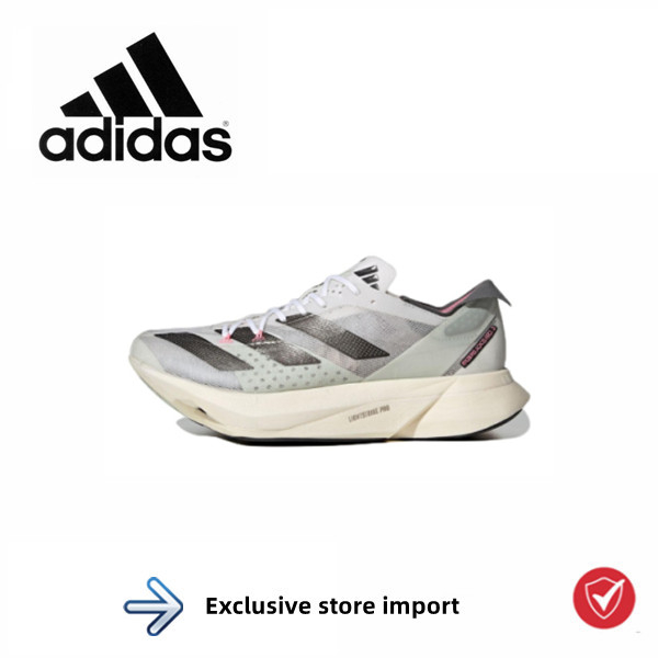 adidas Adizero Adios Pro3 Lightweight wear resistant non-slip Low Top Running shoes white รับประกันของแท้♥