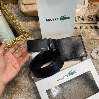 Lacoste เซตกระเป๋าสตางค์+เข็มขัด