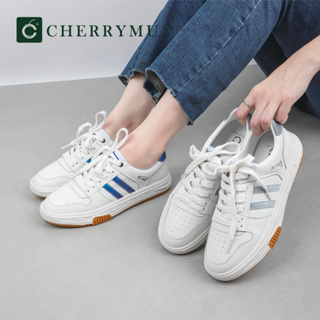 CHERRYMU รุ่น CM92 รองเท้าหนังแท้ สนักเกอร์หนังนิ่มมาก ใส่สบาย