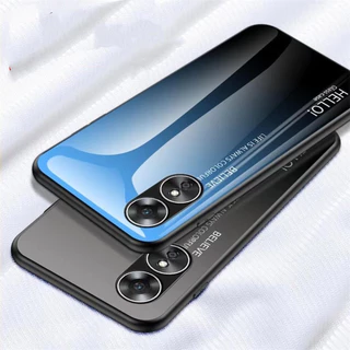 ส่งจากไทย Case Oppo A60 A18 A38 A58 A78 A78 4G A58 4G A17 A17K A98 เคสไล่สี เคสกระจก เคสกระจกสองสี เคสเงาไล่สี ขอบนิ่ม