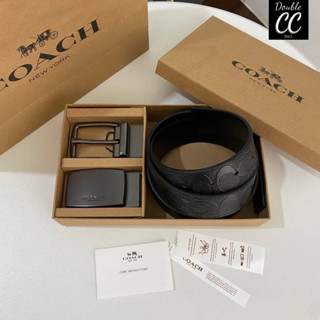 (แท้ 💯%‼ from Factory) Men’s Belt Double Buckle Double Sided Box Set  Belt For Gift  ซื้อ1ได้ถึง2!!