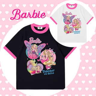 เสื้อยืดOversizeลายBarbieสกรีนDFTแต่งกุ้นแขนป้ายQottonland