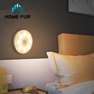 Home Fur ไฟเซ็นเซอร์ ไฟLED เสียบusb สำหรับหัวเตียงไฟ เปิด-ปิดอัตโนมัติ