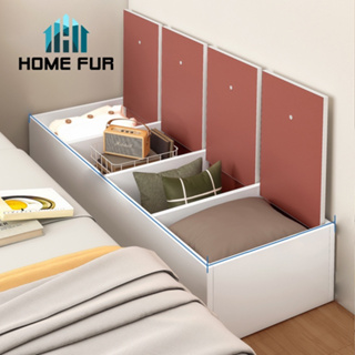 Home Fur กล่องเก็บของข้างเตียง ตู้เก็บของสำหรับเสริมท้ายเตียง มีช่องใส่ของอย่างเป็นระเบียบ เพิ่มฟังก์ชั่นในการเก็บของ