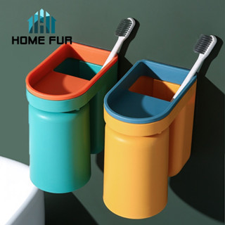 Home Fur ที่วางแปรงสีฟัน ทีวางของอเนกประสงค์ ในห้องน้ำ แบบติดผนัง