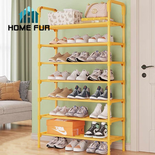 Home Fur  ชั้นวางรองเท้า ชั้นวางรองเท้าเหล็ก มีหูหิ้ว 7 ชั้น โครงเหล็ก