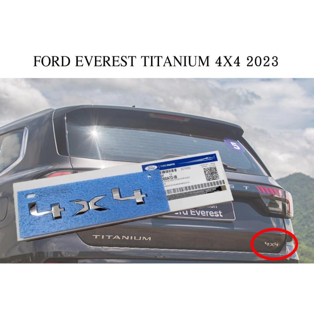 โลโก้ตัวอักษร ขับเคลื่อน สี่ล้อ 4X4 ฟอร์ด เอเวอร์เรส ไทเทเนียม * 4X4 * FORD EVEREST TITANIUM letter rear trunk logo