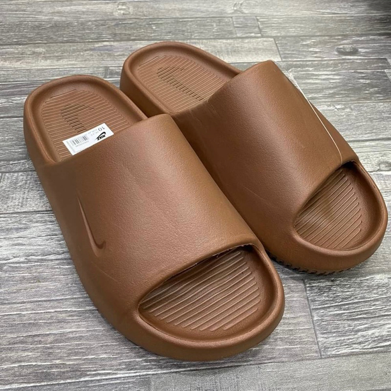 🔥สีเข้าใหม่🔥 รองเท้าแตะ Calm Slide Unisex 2023 ผิวหยาบพื้นโลโก้