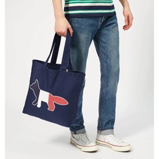 กระเป๋าผ้าทรงโท้ท MAISON KITSUNE TRICOLOUR FOX TOTE BAG