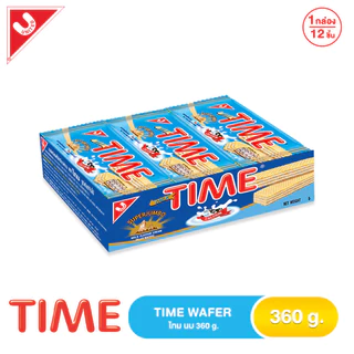 Wafer TIME ไทมเวเฟอร์ 360g 1 กล่อง 12 ชิ้น มี 6 รสชาติ