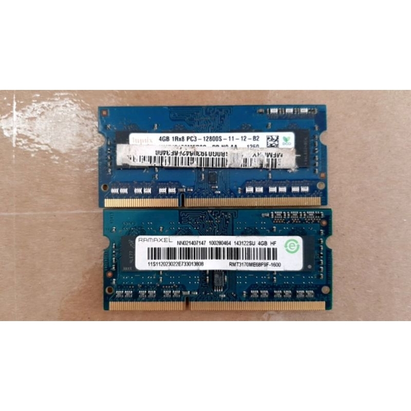 RAM DDR3 โน๊ตบุ๊ค คละแบรนด์ 8 ชิพ 4GB  PC3  12800S บัส 1600MHz ( มือสองสภาพดี ) ทดสอบBoot Windows ผ่านก่อนส่ง มีประกัน