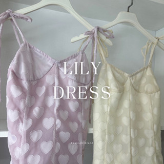 Lily Dress เดรสสายเดี่ยวผ้าชีฟองสกิดลายหัวใจ💗