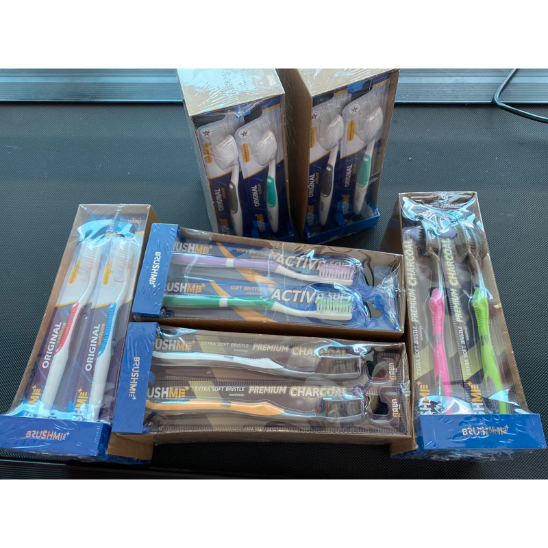 แปรงสีฟัน Brush Me บลัชมี ขนแปรงนุ่ม แบบแพ็ค 12 ด้าม มี 4 รุ่น Original, Active Soft, Premium Charco