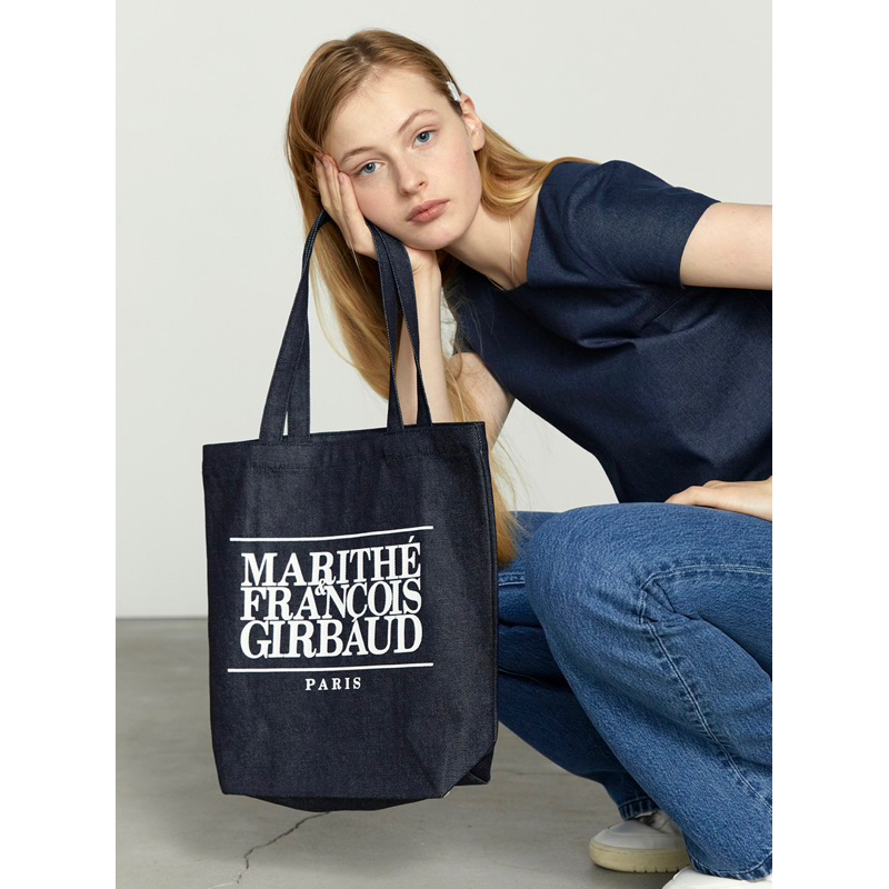 MARITHE FRANCOIS GIRBAUD Classic Logo “DENIM ECO BAG dark blue💙”
