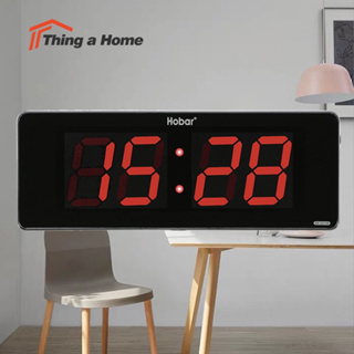 Thing A Home นาฬิกา LED แขวนผนัง ขนาด 36X13X3CM รุ่น 3513B นาฬิกาดิจิตอล ไฟสีแดง – ตัวเรือนสีดำ ขอบสีเงิน