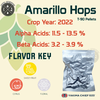 Amarillo Hops Pellets ฮอปส์ เพลลิท ทำเบียร์​ Pale Ale, IPA และอื่นๆ Homebrew Crop 2022 1oz [ Yakima Chief Hops ]