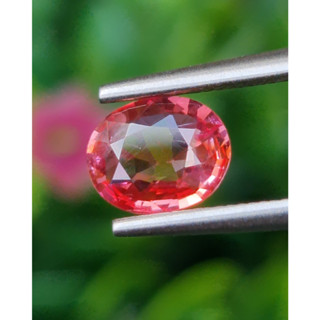 พลอย พัดพารัดชา Padparadscha Sapphire 1.00 กะรัต (Cts.) พร้อมใบเซอร์ พลอยแท้ อัญมณีมงคลประจําวันเกิด เครื่องประดับพลอย