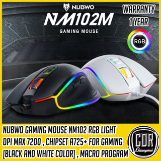 เมาส์เกมมิ่ง รุ่น NM102M Gaming Mouse ไฟ RGB [สี่ดำ,สีขาว] เมาส์มาโคร [รับประกันศูนย์ 1 ปี]