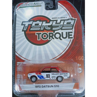 Greenlight Diecast Car Model Toy 1972 Datsun 510 NO.93 Racing Car Die-Cast Metal