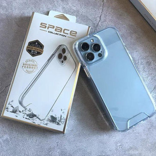 เคสใส SPACE หลังแข็งขอบนิ่มปุ่มเงิน (ลอกฟิล์มก่อนใช้งาน)