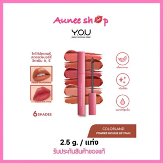 ส่งฟรี YOU Colorland Powder Mousse Lip Stain 3.2g ลิปมูสเนื้อบางเบา เกลี่ยง่าย ไม่ตกร่อง ลิปติดทน ลิปปากชุ่มชื้น ลิปมูส