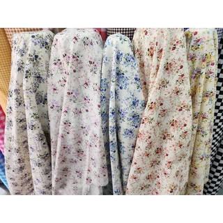 🔥Sale🔥ผ้าเมตร ลายดอกไม้เล็ก มินิมอล วินเทจ​ ผ้าคอตตอลผสม ถ่ายพร็อพ ฉาก ผ้าปู ปูโต๊ะ จัดชิ้นยาวได้ หน้ากว้าง 110-115cm