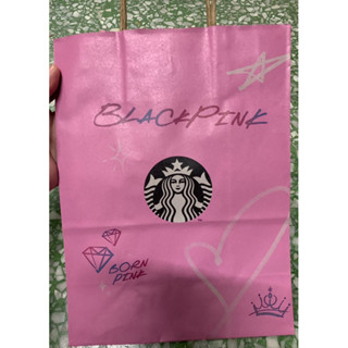 Starbucks ถุงกระดาษBlackPink สตาร์บัคส์ไทย size S-M-L