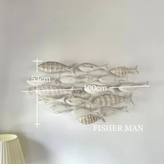 กรอบรูปปลาแขวนผนัง ปลาไม้แขวนผนัง Fishes Wall Hanging