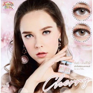 คอนแทคเลนส์ รุ่น Cherry สีเทา/ตาล Gray/Brown มีค่าสายตา (0.00)-(-3.00)