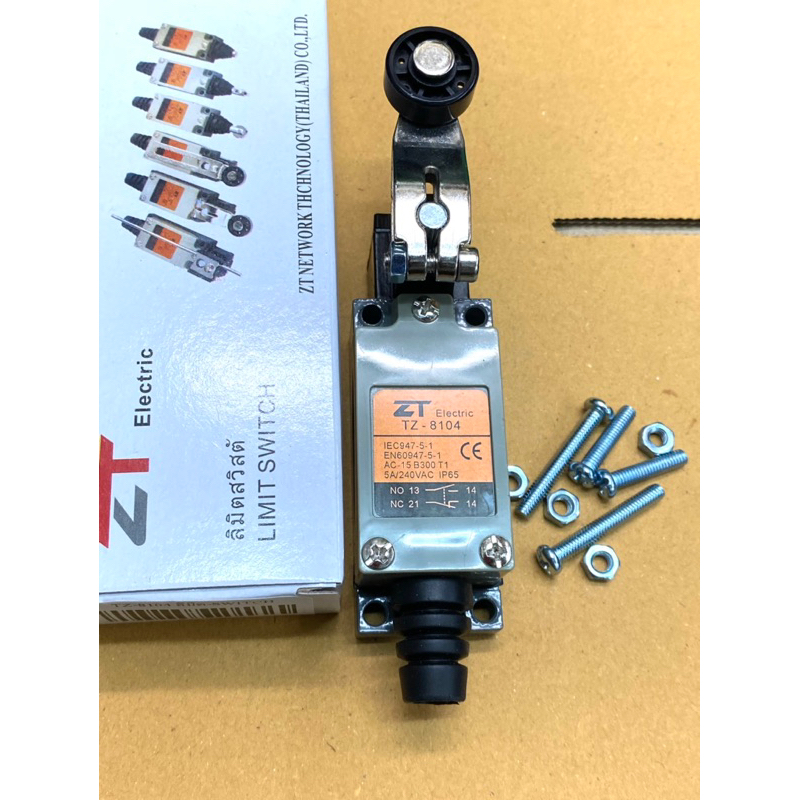 (แพ็ค1ชิ้น/แพ็ค3ชิ้น) TZ-8104 Limit Switch ลิมิตสวิทช์ 8104 5A / 240VAC 1NO, 1NC ยี่ห้อPNC,ZT(ของแท้