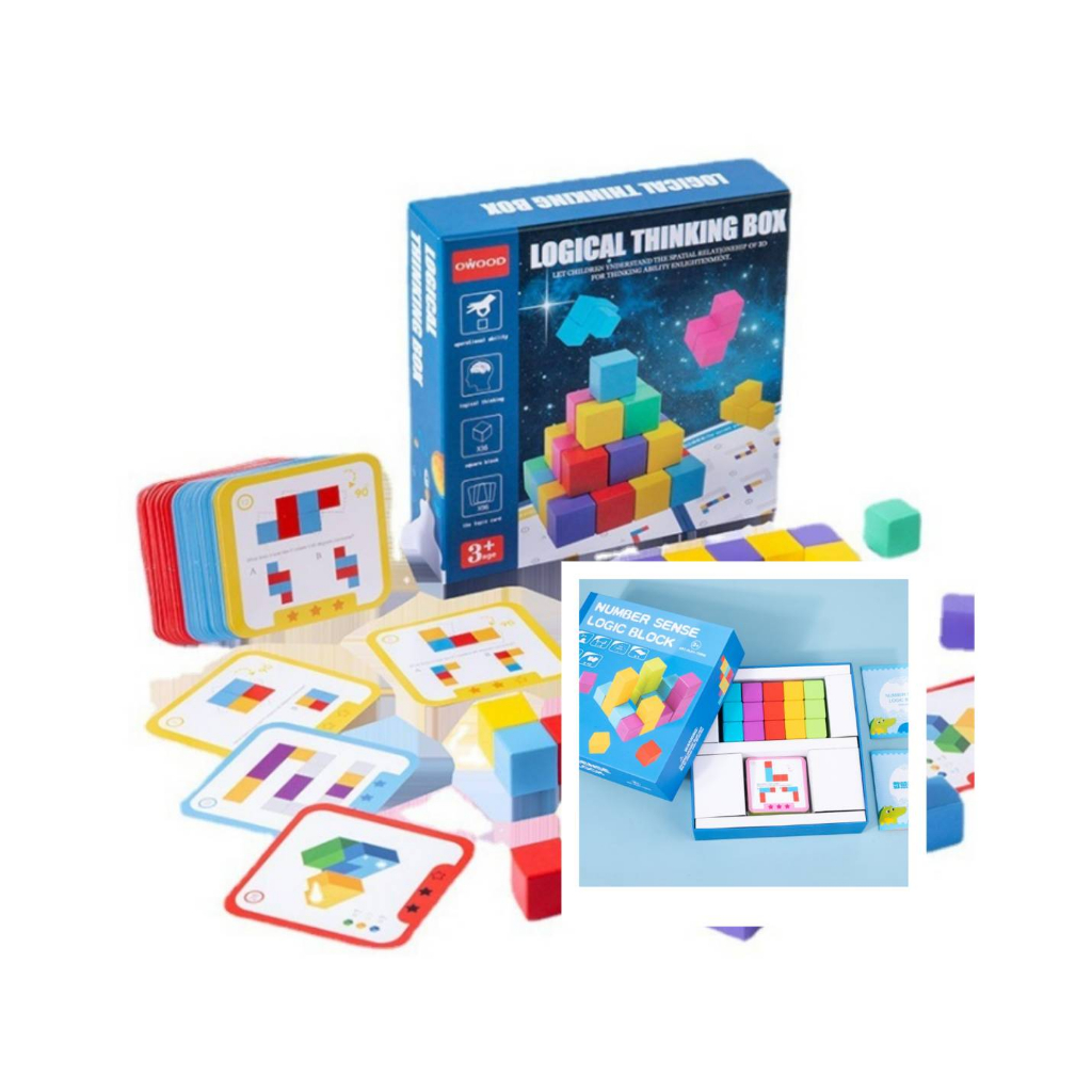 Logical Thinking & Number Sense - คิวบ์บล็อก มิติสัมพันธ์ อนุกรม ของเล่นแนวข้อสอบสาธิต - TETRIS 3D C