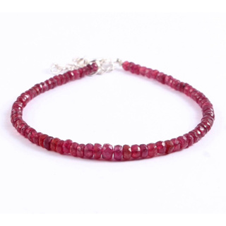 High Quality Natural Ruby Rondelle Faceted Beads Bracelet | Handmade Polished Bracelet | Healing Power Bracelet