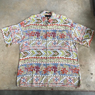 เสื้อฮาวาย Vtg.Hawaii Shirt CROFT &amp; BARROW MADE IN KOREA Sz.XL 100% RAYON