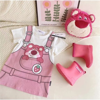 เสื้อเอี๊ยมเดรสเด็กลายการ์ตูน คิตตี้ และหมี Lotso