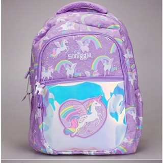 🎒Smiggle Backpacks กระเป๋าเป้ 🎒สมิกเกอร์ ขนาด 16 นิ้ว ลาย ยูนิคอลม่วง พร้อมส่งในไทย 🛻