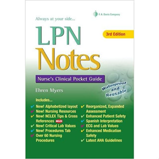 Lpn Notes: Nurses Clinical Pocket Guide (Daviss Notes) (Spiral-Bound) ISBN:9780803627666