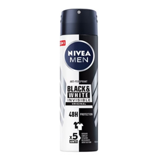 NIVEA MEN Black White Body Spray นีเวีย แบล็ค แอนด์ไวท์ บอดี้ สเปรย์ สเปรย์ระงับกลิ่นกาย 150ml.