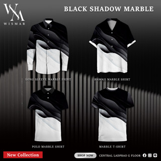 เสื้อเชิ้ตฮาวายแขนสั้นลายหินอ่อน: Hawaii Black  shadow  Marble Shirt(Short-Sleeve)