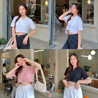 [ใส่โค้ด WYMZXU ลดทันที 15%]🥣🧤⁕꒱ Jane crop top 🥣🧤⁕꒱ เสื้อครอปโปโล