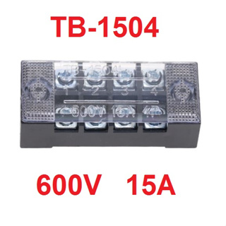 (10ชิ้น)TB-1504 เทอร์มินอล บล็อก600V 15A TB Series 4 Positions Ways Dual Row Barrier Screw Terminal Block Wire Connector