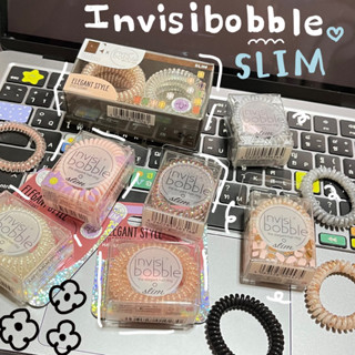 [สีสวยๆหายาก] invisibobble slim ลายหินอ่อน มีไข่มุกในเส้น ยางรัดผมเกลียว ยางรัดผมหดได้