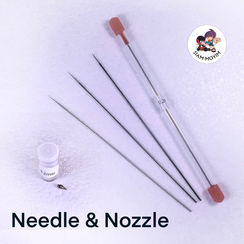 อะไหล่แอร์บรัช #เข็ม #นมหนู Needle&Nozzle 0.2 0.3 0.5 มม.