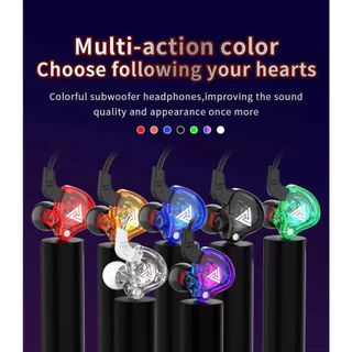 QKZ AK6 in ear ของแท้ คุณภาพดี เสียงดี เบสแน่น หูฟังอินเอียร์ ระดับเสียง HI-FI ไมค์เพิ่ม/ลดเสียง สายยาว 1.2 เมตร