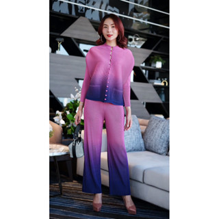 ชุดเซ็ทพลีท เสื้อ+กางเกง มี 9 สี🌀pleated set