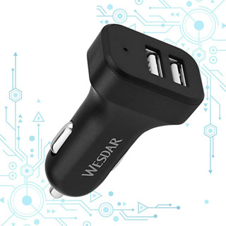 WESDAR CARGADOR 12V 5V 2.4A 2 USB Dual ports หัวชาร์จในรถ usb charger ชาร์จในรถ หัวชาร์จ adapter car