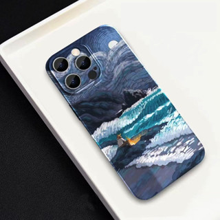 🔥ส่งจากไท🔥เคสไอโฟน 14Pro max Van Gogh ทะเล คลื่น ศิลปะ เคส for iPhone 11 12 13 เคสไอโฟนแข็ง 14 13Pro case กราฟฟิตี