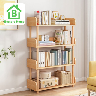 BestoreHome ชั้นวางหนังสือ สไตล์มินิมอล มีกันตกในตัว จัดเก็บหนังสือได้อย่างเป็นระเบียบ หยิบใช้ง่าย ประหยัดพื้นที่